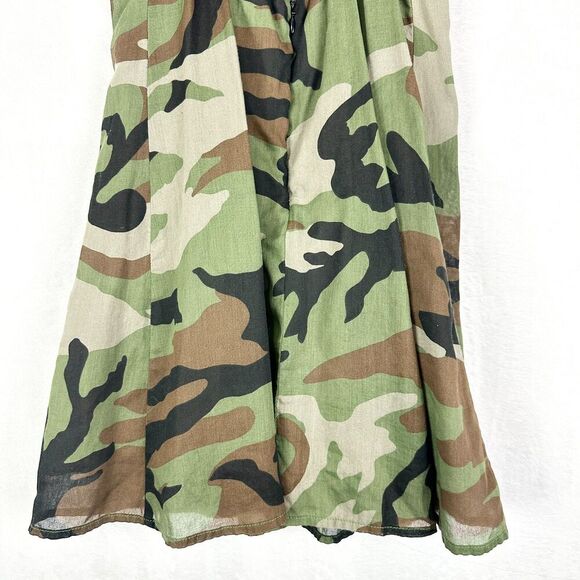 Denim Supply Ralph Lauren Open Back Camo Mini Slip Dress Size 4 Cotton - Picture 7 of 8